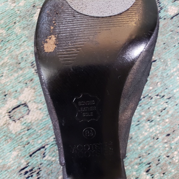 Mootsies Tootsies Black Leather Peep Toe Slingback - Picture 7 of 8